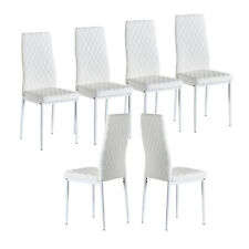 Set of 6 White Modern Minimalist Dining Chair Fireproof Leather - Mumbai - India