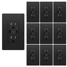 10Pack USB C Charger Wall Outlet 4.8A High Speed Duplex Receptacle 15 Amp Black - Houston - US