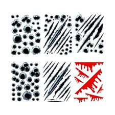 6Pack 3D Bullet Holes Stickes Car Decal Automotive Tattoo Hood Front Cover Decor