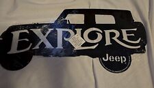NEW 18” x 8.5” Black Explore Jeep Wrangler Metal Sign
