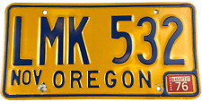 Vintage 1976 Oregon Auto License Plate Tag Garage Auto Wall Decor Collector