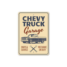 Chevy Truck Garage Metal Sign Chevrolet Automotive Car Man Cave Pickup Classic