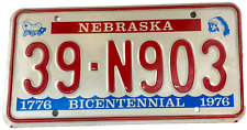 Vintage Nebraska 1976 Bicentennial Automotive License Plate Cheyenne Co Decor