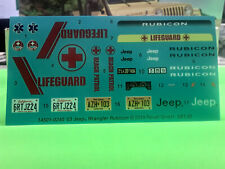 2014 Jeep Wrangler Rubicon 1/25 Decal Sheet Lifeguard Beach Patrol CA NJ Plate
