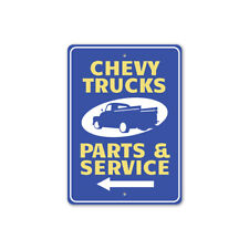 Chevy Trucks Arrow Metal Sign Chevrolet Parts Service Automotive Car Man Cave