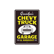 Chevy Garage Hangout Metal Sign Chevrolet Automotive Car Man Cave Sports Classic