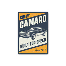 Chevy Camaro Built For Speed Since 1967 Sign Chevrolet Automotive Car Man Cave