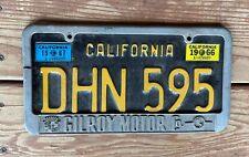 Vtg 1966 1967 California License Plate & Frame Gilroy Cadillac Garage Pub Decor