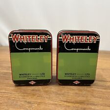 2- VTG Whiteley Automotive Components Parts Tin England Storage Stash Box Decor