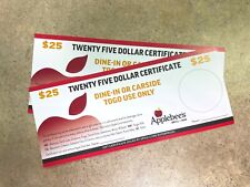 2 - $25 Applebee's Physical Gift Certificates - FREE SHIP Apple Core Restaurants
