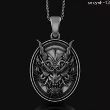 Personality Demon Mask Japanese Samurai Oni Punk Pendant Necklaces Jewelry Gifts