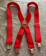 KUNYS Red BRACES Suspenders Adjustable HEAVY DUTY Construction Carpenter Tools