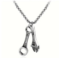 Men's Steel Necklace Construction Mechanic TOOLS Wrench FREE SHIP 2 Items