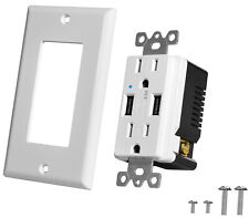 Wall Outlet with Plate Smart Chip 3.6A USB Charging Port Tamper Resistant Safety - South El Monte - US