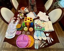 HUGE LOT!!! Baby Items: Bottles, Plates, Silverware, Toys, Diapers, Bibs & More!
