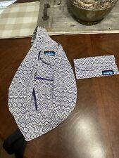 KAVU Rope Sling Backpack Crossbody & Wallet Purple Quilt RARE Sling White Mosaic