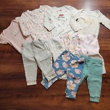 Lot Of 10 Items Girl's 12 Months Bodysuits & Pants Bundle Mixed Brands