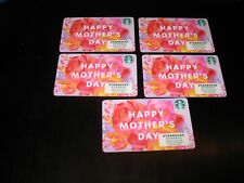 5 STARBUCKS CARDS 2022 HAPPY MOTHER'S DAY" - BRAND NEW SET ! "
