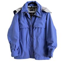 Vintage 90s Eddie Bauer Blue Gore Tex Rain Jacket Hooded Pockets Mens Medium