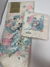 LotOf2 Vintage Hallmark Stork Baby Shower Items:Napkins (20ct),Paper Tablecover