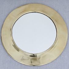 Round Minimalist Modernist Brass Porthole Wall Mirror Vanity Tray Centerpiece - Oakland - US