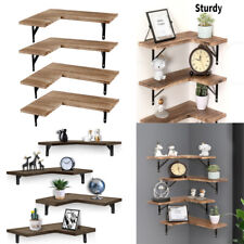 4 Piece Home Corner Floating Shelves Wall Mounted Storage Wooden Display Shelf