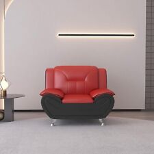 Modern Style Living Room Chair Grade Faux Leather Upholstery and Red/Black - Avondale - US