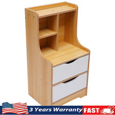 Bedroom End Side Bedside Table Nightstand Organizer with 2 Drawers Storage Wood - Toronto - Canada