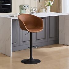 1Set 23.2-31 Height Swivel Barstools PU Leather Counter Pub Dining Chairs Brown - Lithia Springs - US"