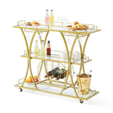 VEVOR 3-Story Serving Cart Bar Cart Wine Cart Glass Holder82kg Kitchen Cart