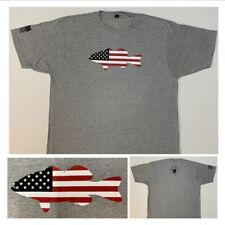 Storm Savage Apparel American Flag Fish Soft Gray T-Shirt Tultex Adult XL EUC