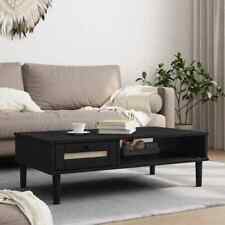 Coffee Table SENJA Rattan Look Black 100x55x33 cm Solid Wood