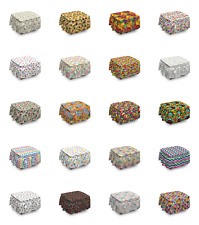 Ambesonne Colorful Theme Ottoman Cover 2 Piece Slipcover Set and Ruffle Skirt - Toronto - Canada