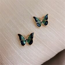 Fashion Butterfly Earrings Enamel Gold Plated Ear Stud Women Party Jewelry Gift