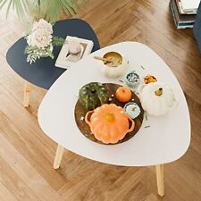 Bamboo Nesting Triangle End Tableset Of 2 Coffee Table Modern Minimalist Side Ta - Houston - US