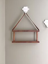 Black Walnut Copper And Leather Minimalist Hanging Wall Shelf Handmade In NC - Strongsville - US