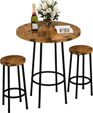 Recaceik 3 Piece Pub Dining Set, Modern Round bar Table and 23, Rustic Brown - Cottage Grove - US"