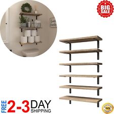 6 pack Rustic Wood Floating Shelves for Wall Decor Farmhouse Shelf for Bedroom - US