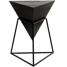 Litton Lane Accent Table Grey Metal Modern Design Geometric Structure 24 in. H - Fremont - US