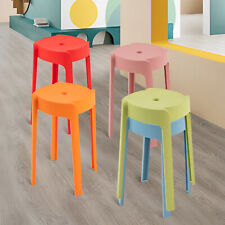 Round Plastic Seat PP Stackable Stool Multicolor Students Chair Windmill Shape - Chino - US