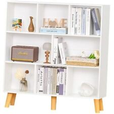 8 Cube Bookshelf,3 Tier Book Shelf with Legs,Modern Minimalist 100CM White - Miami - US