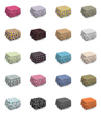 Ambesonne Geometric Detail Ottoman Cover 2 Piece Slipcover Set and Ruffle Skirt - Toronto - Canada