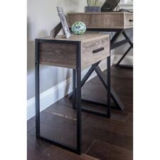 BALKENE Tribeca Single Drawer Weathered Wood Rectangular End Table Nightstand - Columbia - US