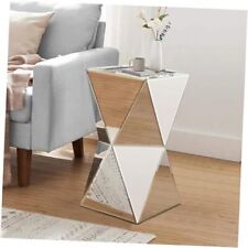 Sliver Mirrored End Table, Crushed Diamond Top Accent Side Table, Minimalist - Mumbai - India