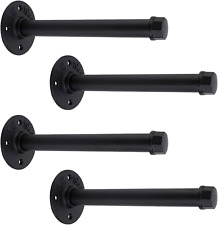 Pipe Shelf Bracket Straight Rods Set of 4 Iron Industrial Design Holds 10 Inches - Toronto - Canada