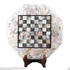 15 Marble Chess Table Top Inlay Art Handmade Work For Home Decor"