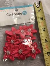 CELEBRATE IT FLOWER craft sewing ACCESSORIES new. pink flowers pearl 15 pc