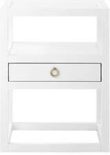 Side Table BUNGALOW 5 NEWPORT Americana Ring Pull Brass White Lacquer Stained - Toronto - Canada