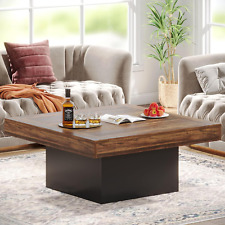 Coffee Table Square LED Coffee Table Engineered Wood Low Coffee Table for Living - Brooklyn - US