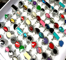 Wholesale 50 colorful Women Enamel Alloy Rings fashion Jewelry